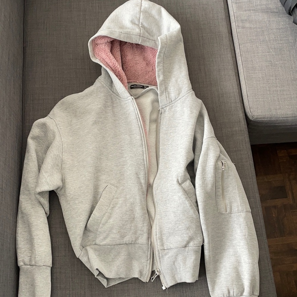 Bershka, size L, pink and grey